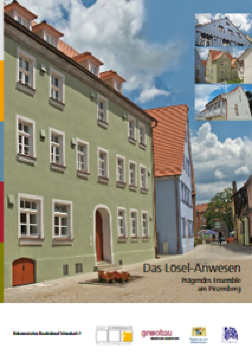 Titelbild Lösel-Anwesen mit Ansicht der Vorderseite des grünen Gebäudes